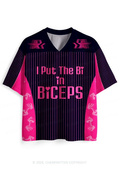 I Put The Bi In Biceps Pride Y2K Sport Jersey Shirts Cherrykitten