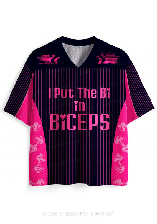 I Put The Bi In Biceps Pride Y2K Sport Jersey Shirts Cherrykitten