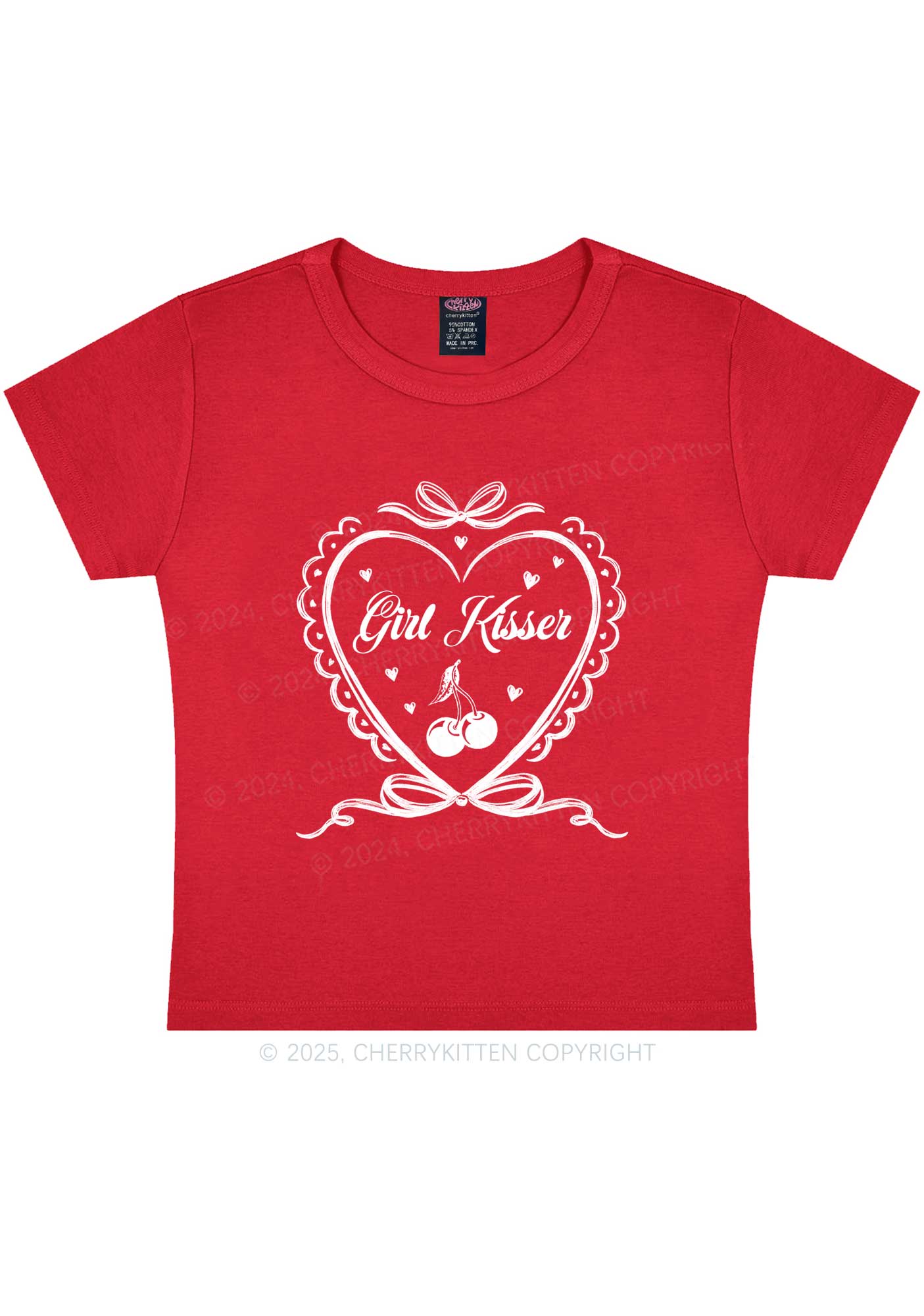 Girl Kisser Y2K Baby Tee Cherrykitten