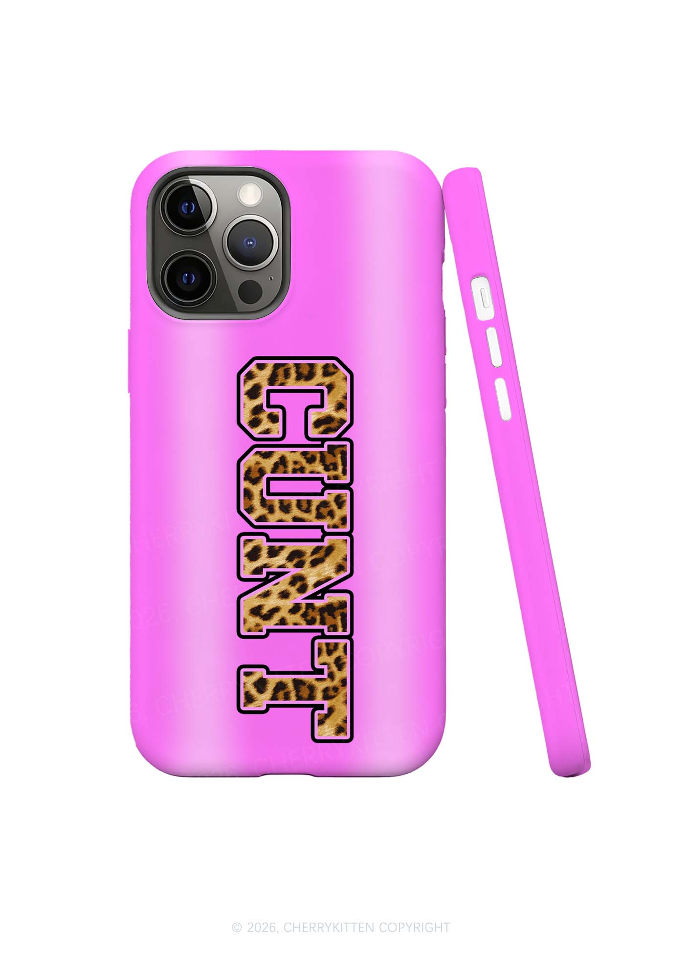 Leopard Cxxt On Pink Y2K Phone Case Cherrykitten