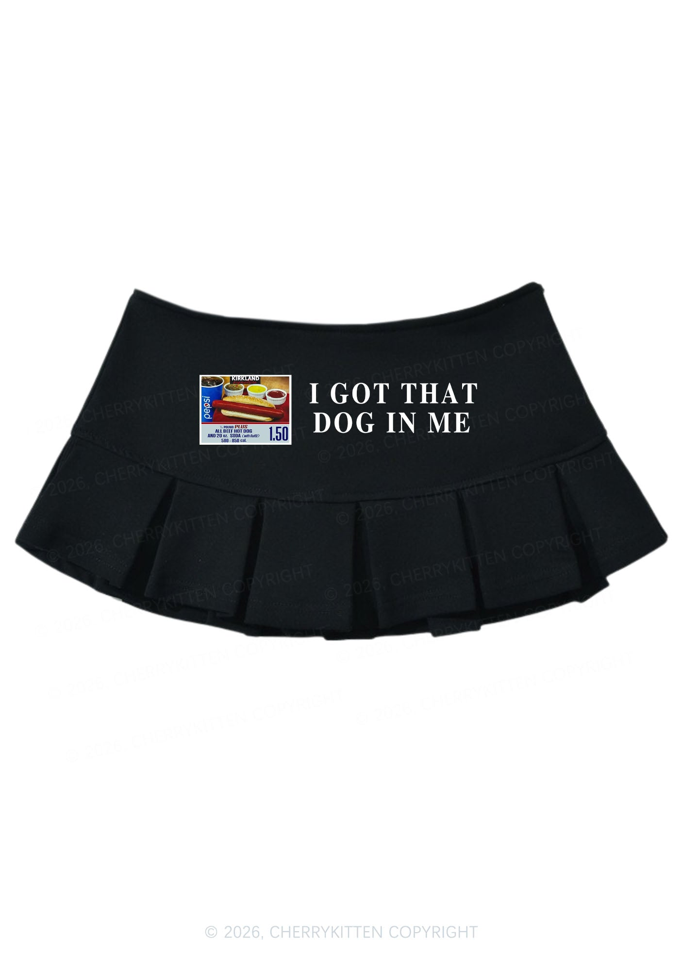 I Got That Hot Dog In Me Y2K Mini Pleated Skirts Cherrykitten