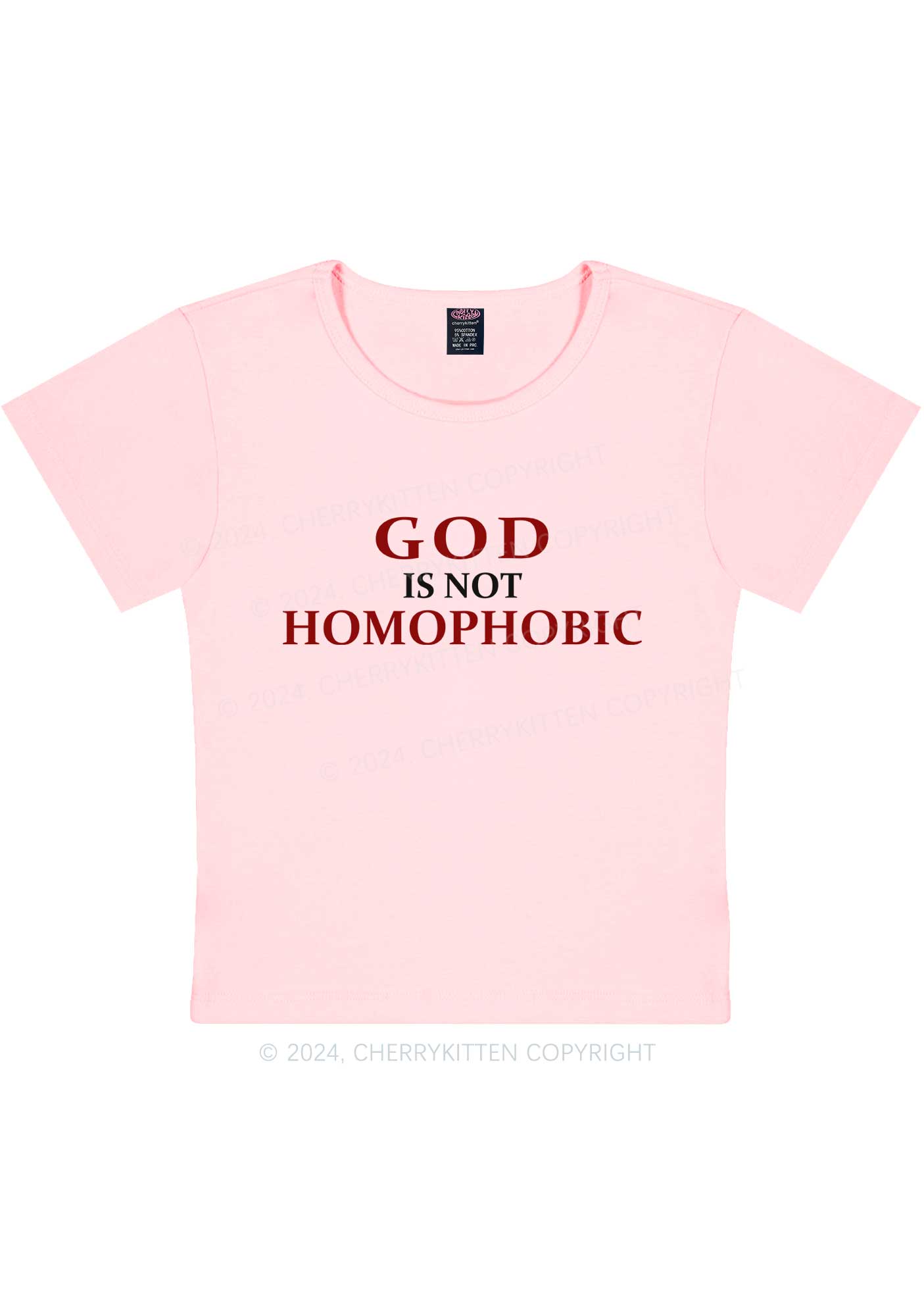 God Is Not Homophobic Y2K Baby Tee Cherrykitten