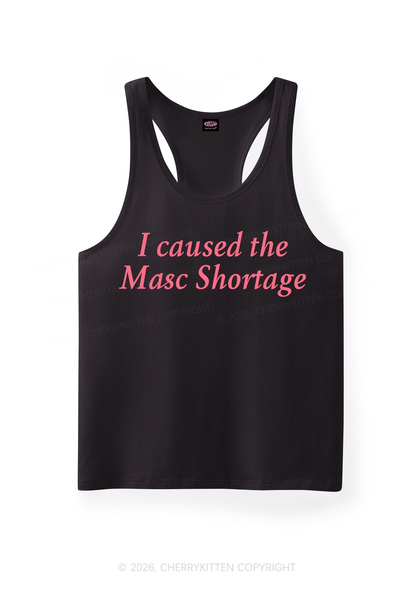 I Caused The Masc Shortage Pride Y2K Men Racerback Tank Top Cherrykitten