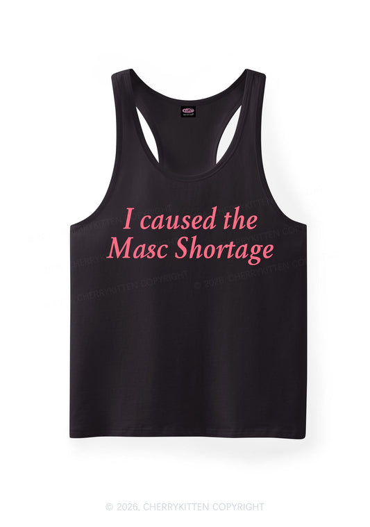 I Caused The Masc Shortage Pride Y2K Men Racerback Tank Top Cherrykitten