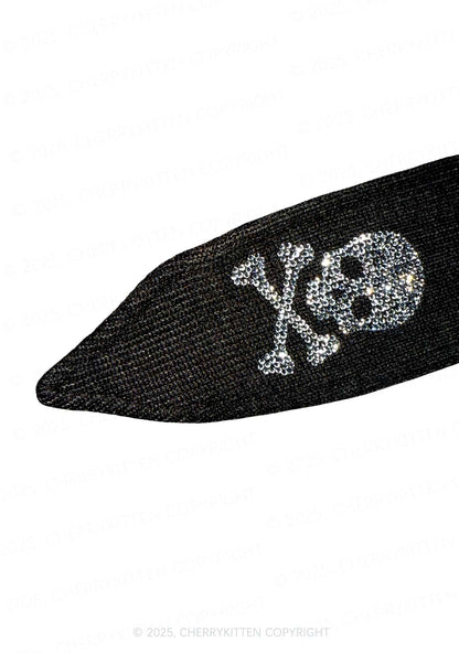 Rhinestone Maneater Y2K Bunny Ear Knitted Hat Cherrykitten