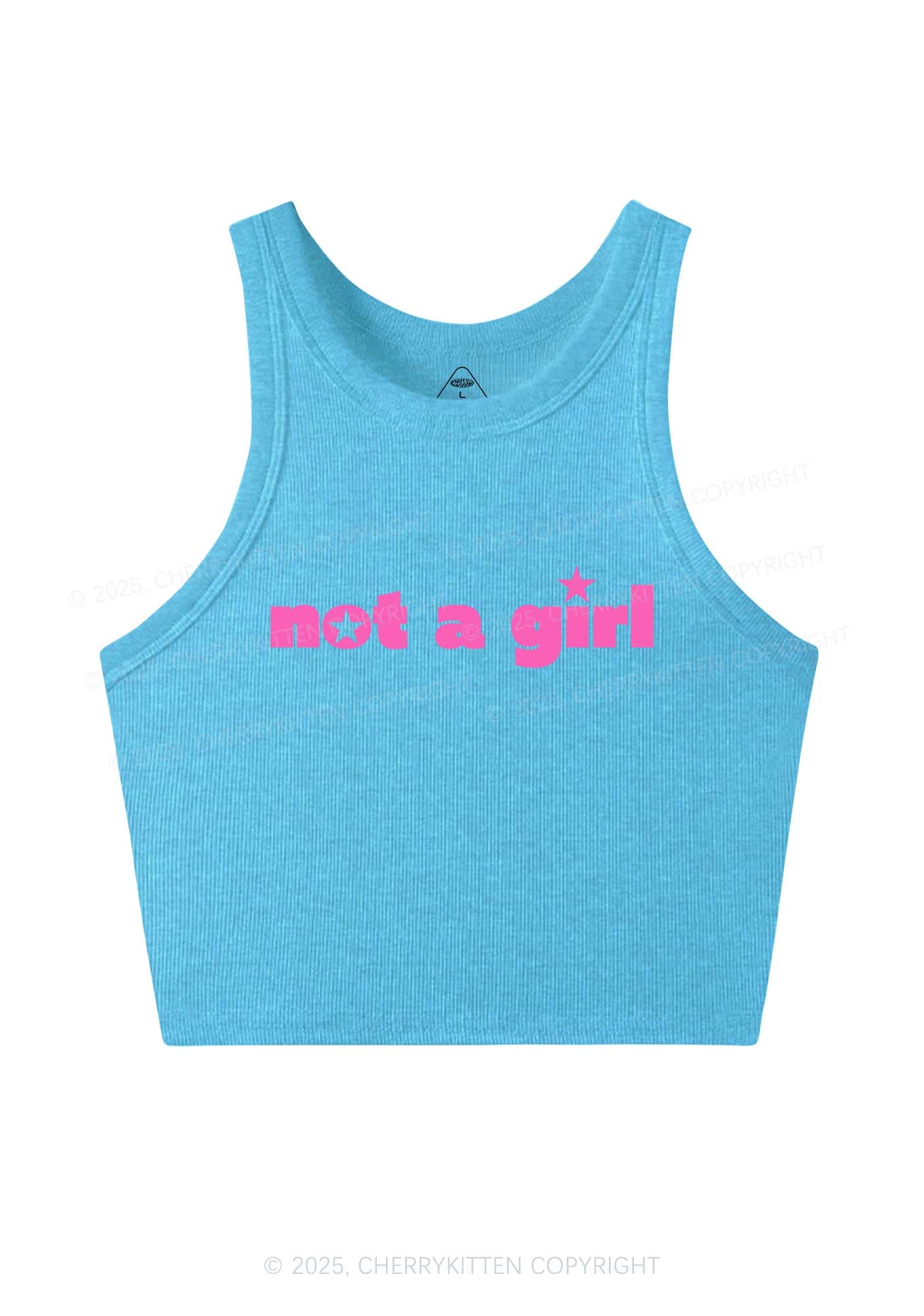 Not A Girl Y2K Crop Tank Top Cherrykitten