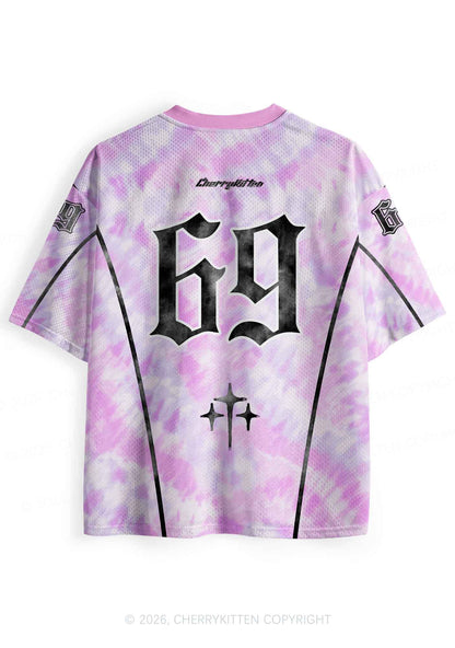 Mean Femme Pink Tie Dye Pride Y2K Sport Jersey Shirts Cherrykitten