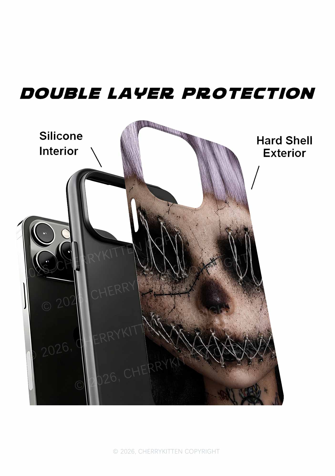 Halloween Metal Wire Face Y2K Phone Case Cherrykitten