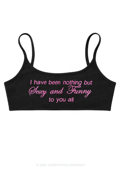Embroidered I Have Been Nothing Y2K Super Crop Cami Cherrykitten