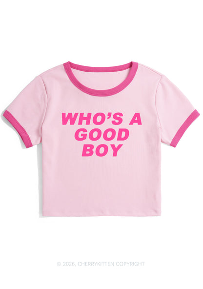 Whos A Good Boy Y2K Ringer Tee Cherrykitten