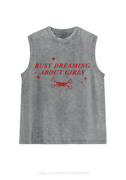 Busy Dreaming About Girls Pride Y2K Washed Muscle Tank Cherrykitten