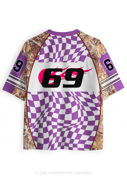 Purple Plaid Dyke Pride Y2K Sport Jersey Shirts Cherrykitten