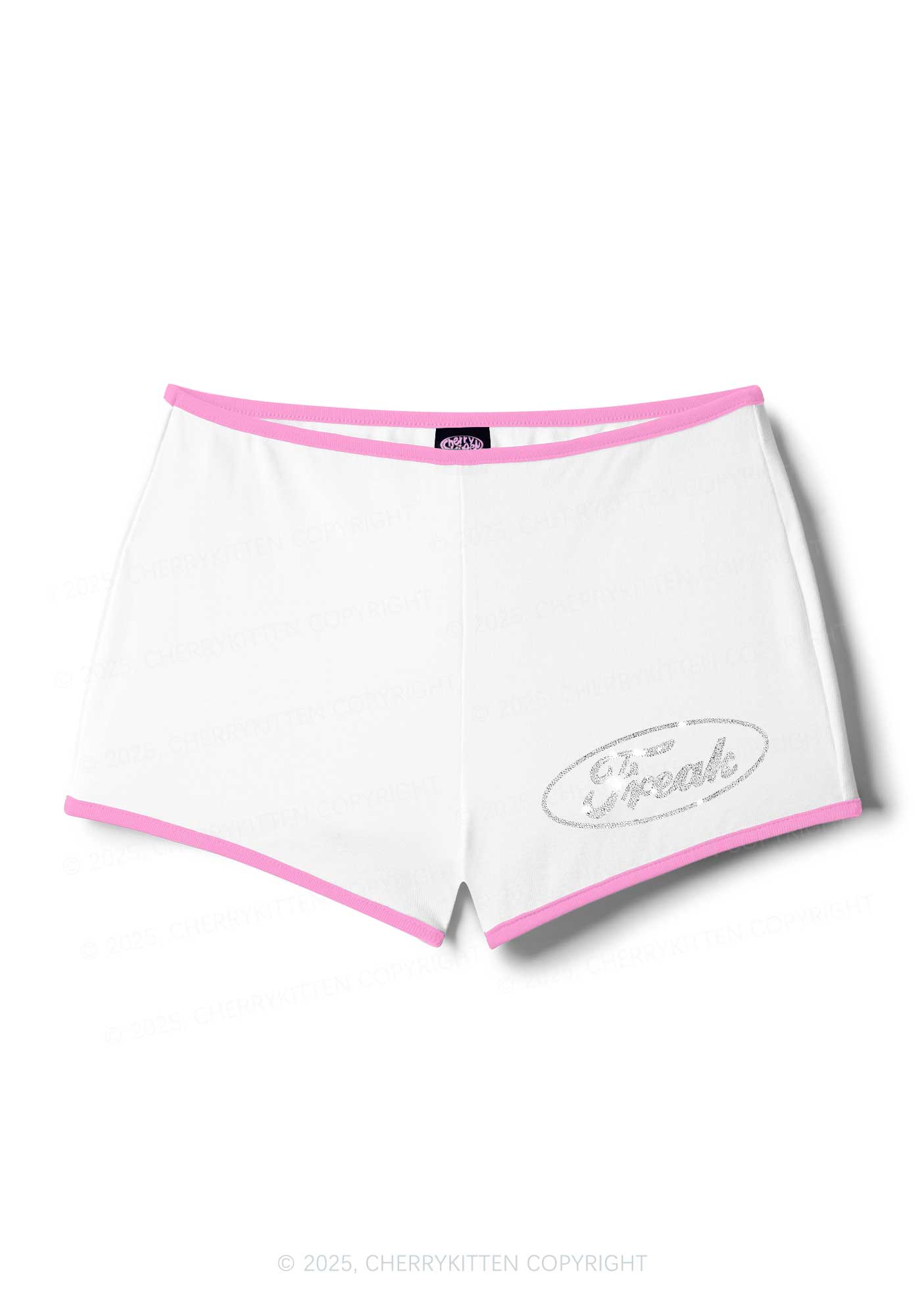 Rhinestone Mini Oval Freak Y2K Booty Shorts Cherrykitten