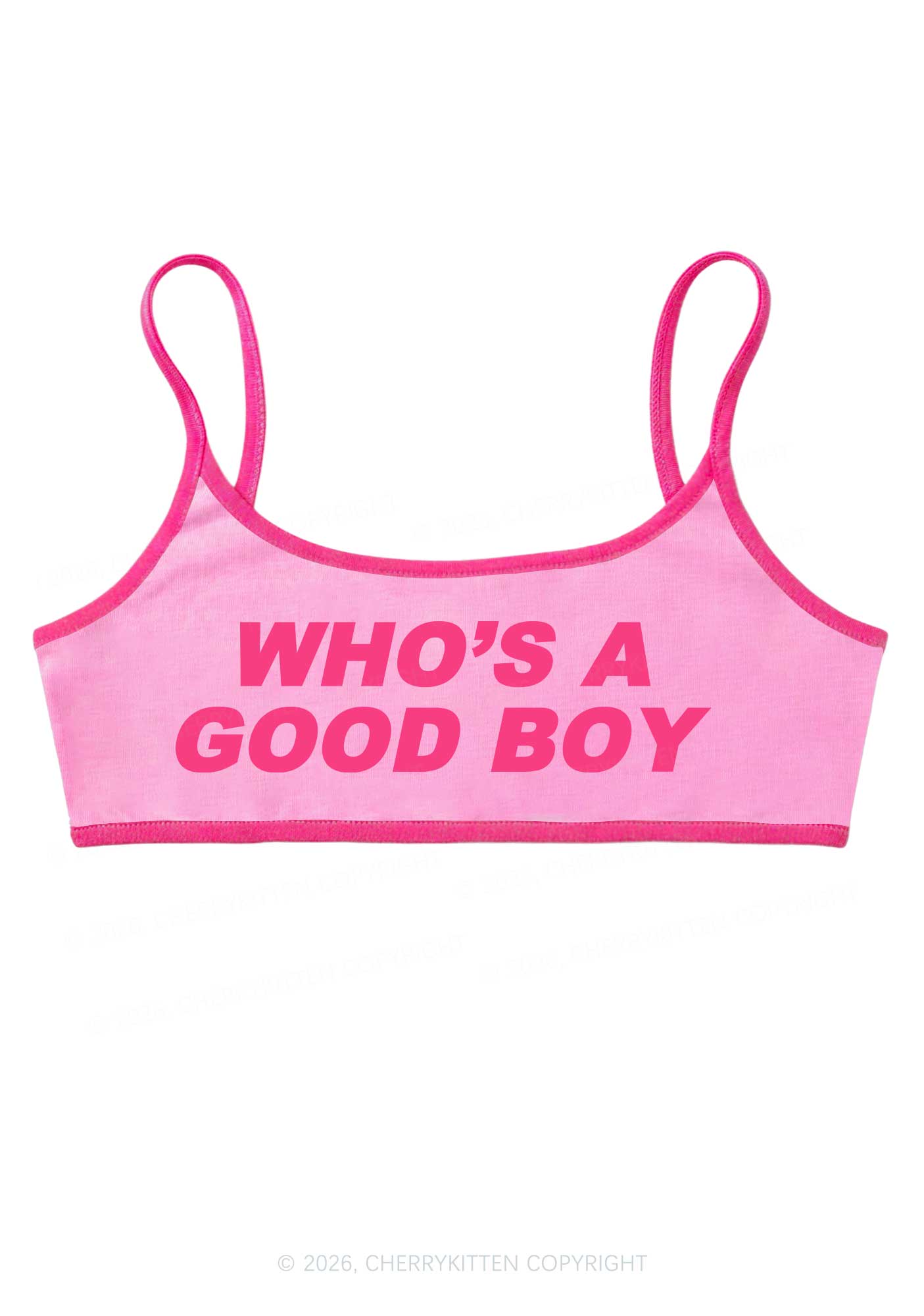 Whos A Good Boy Y2K Super Crop Cami Cherrykitten