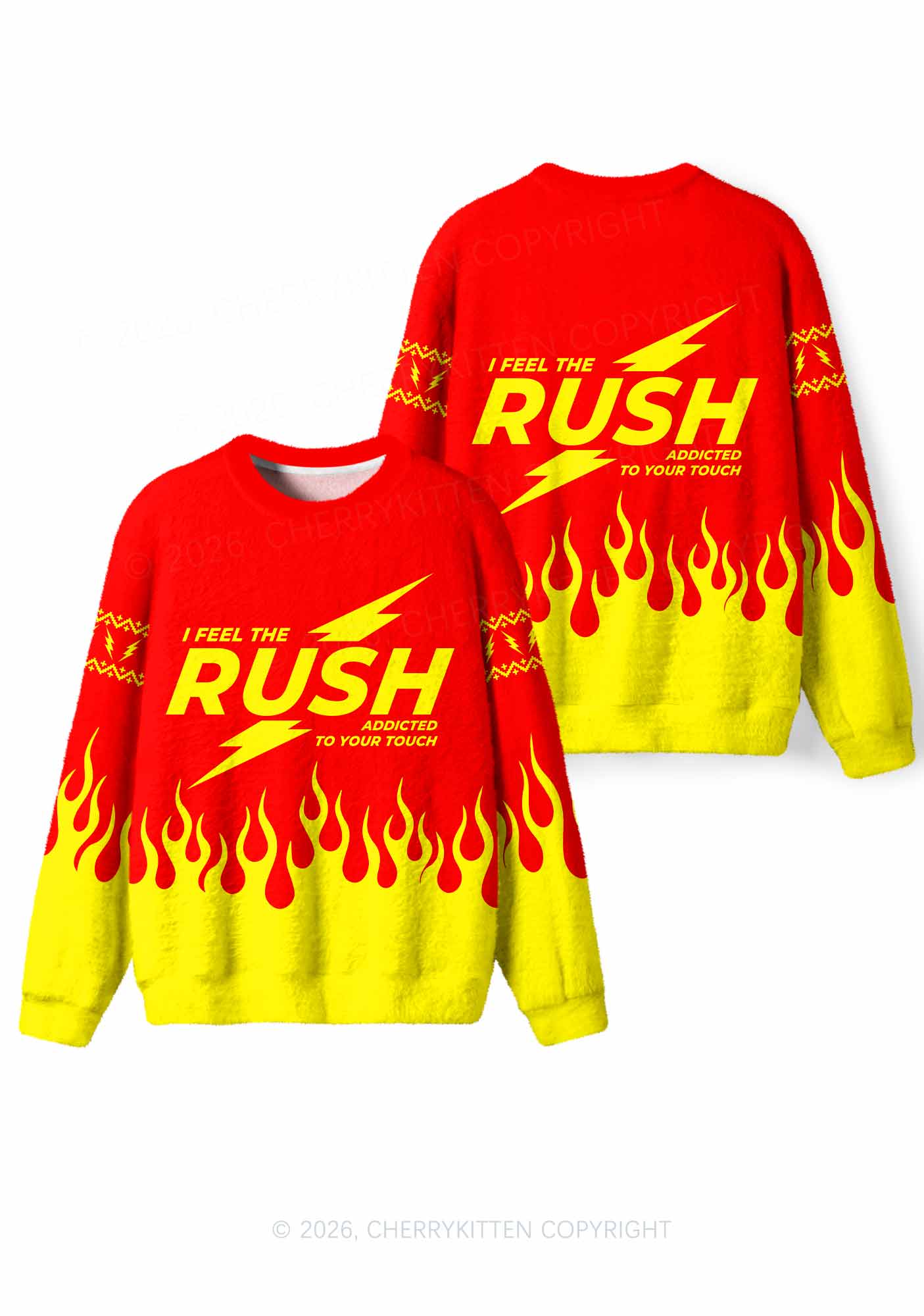 I Feel The Rush Y2K Knit Sweatshirt Cherrykitten