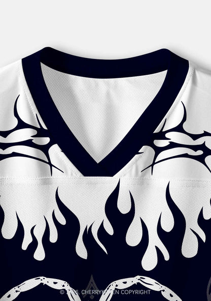 Skull Scorpion Heart Y2K Crop Sport Jersey Shirts Cherrykitten