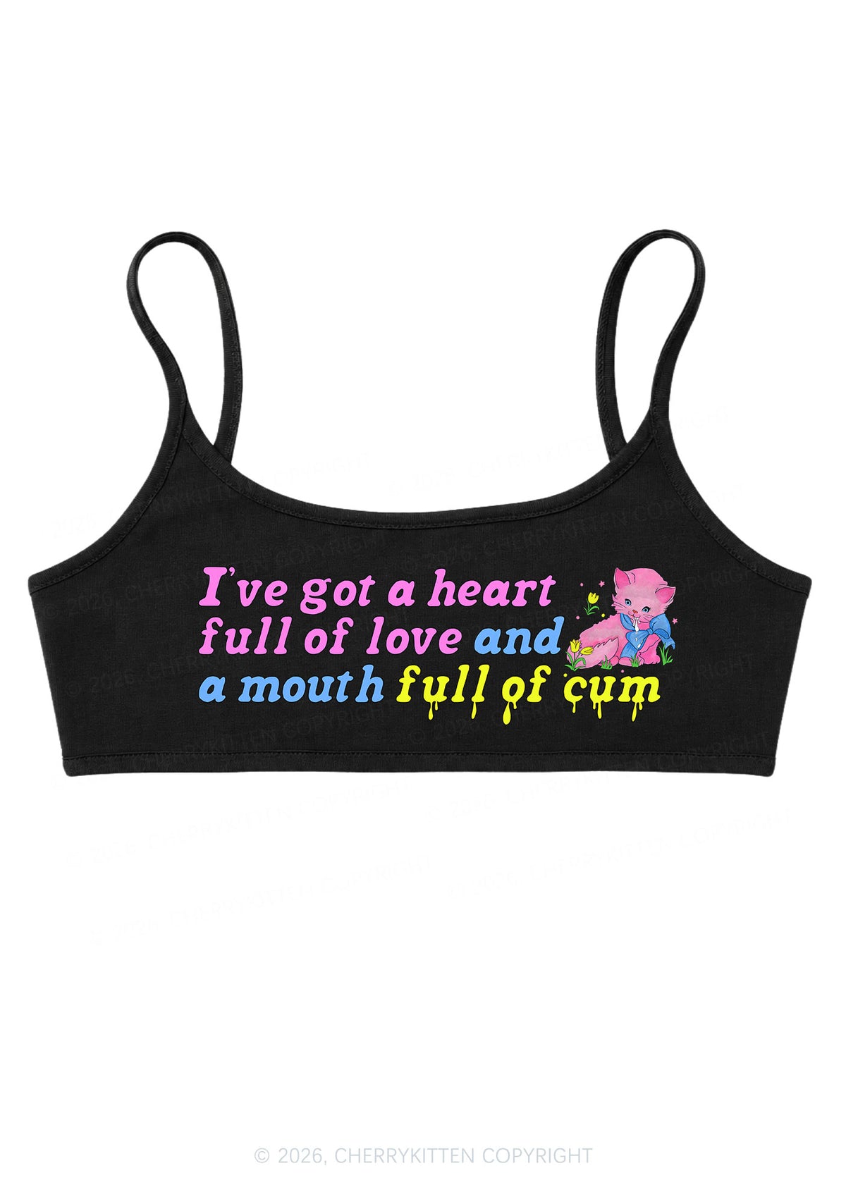 Heart Full Of Love Y2K Super Crop Cami Cherrykitten