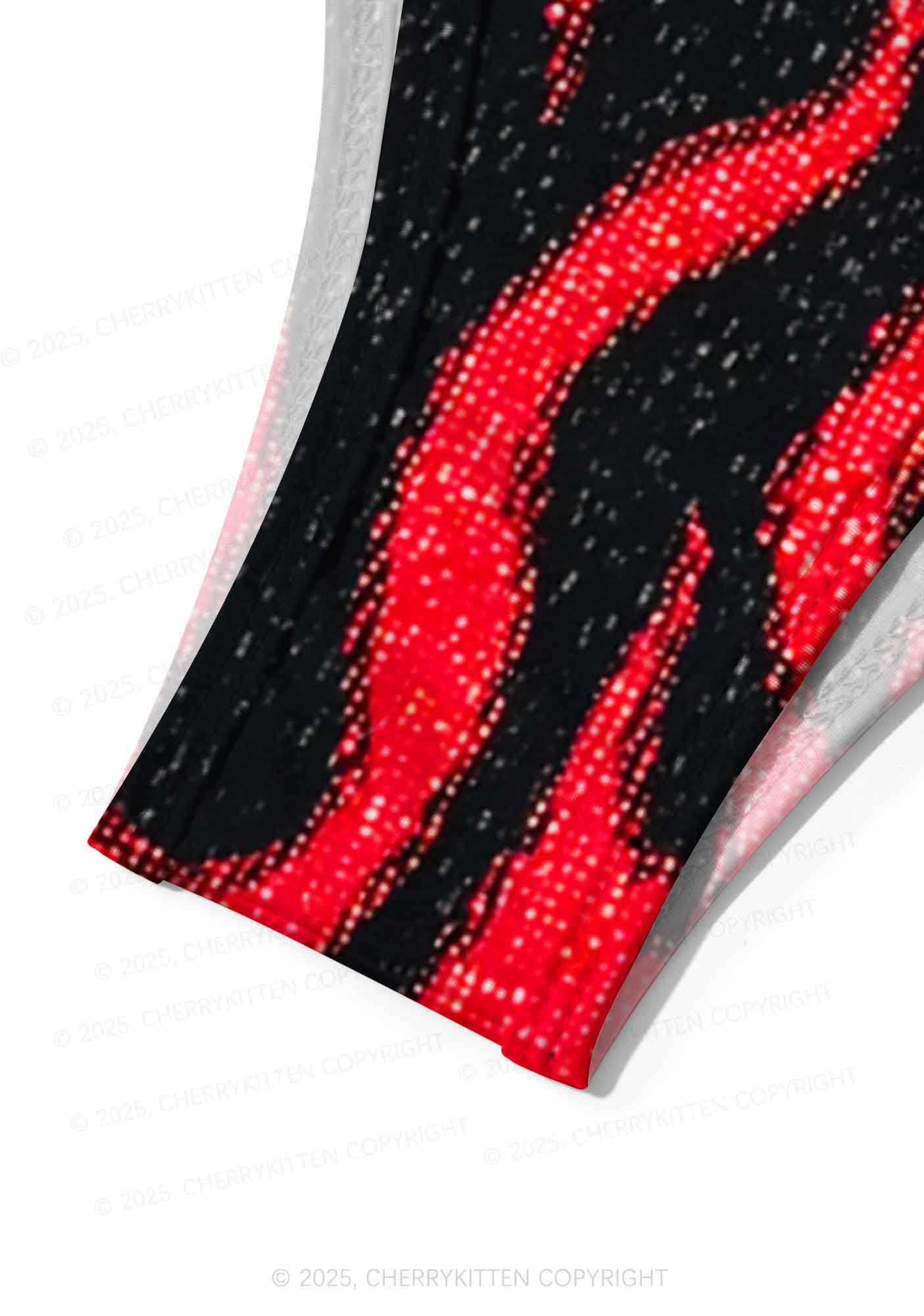 Red Flame Y2K Print Bikini Set Cherrykitten