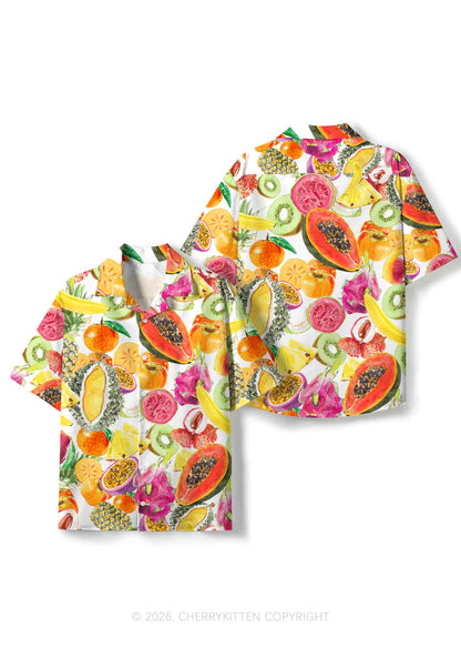 Tropical Fruit Pride Y2K Print Hawaiian Shirt Cherrykitten