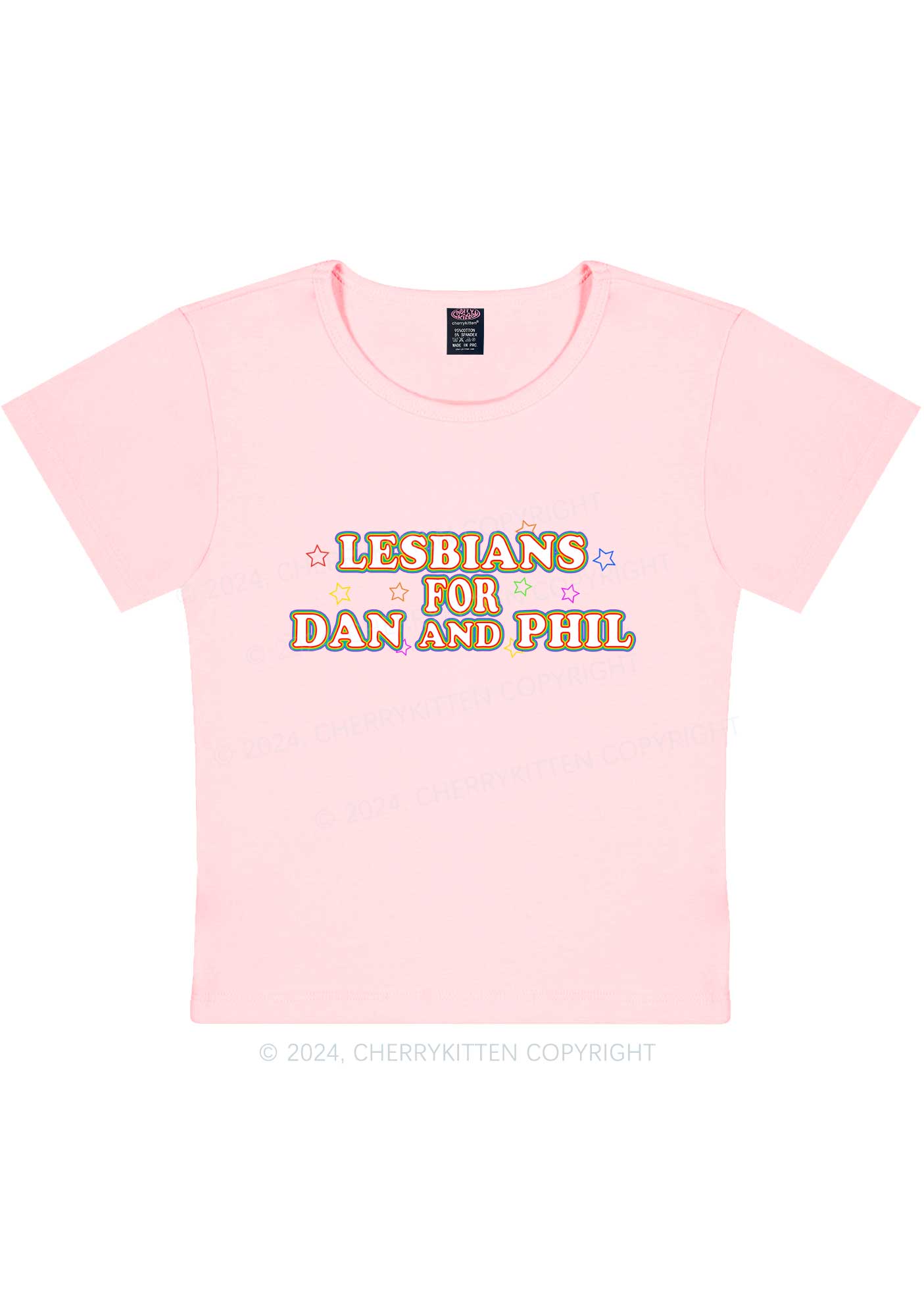 Lesbians For Dan Y2K Baby Tee Cherrykitten