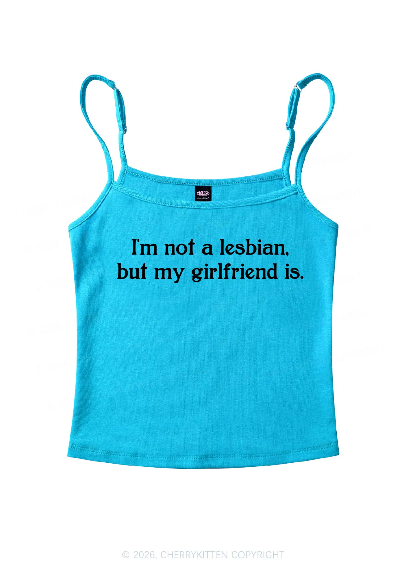 My Girlfriend Is Lesbian Pride Y2K Spaghetti Strap Cami Cherrykitten