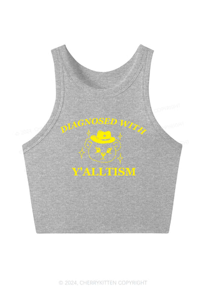 Diagnosed With Y'alltism Y2K Crop Tank Top Cherrykitten