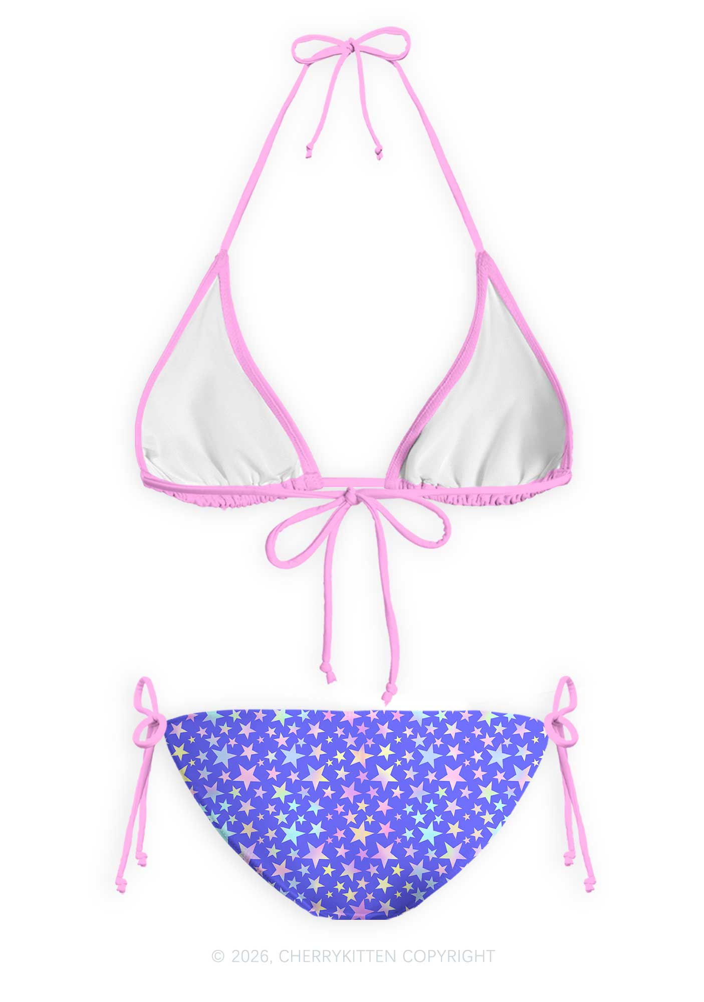 Purple Alpha Male Y2K Print Bikini Set Cherrykitten