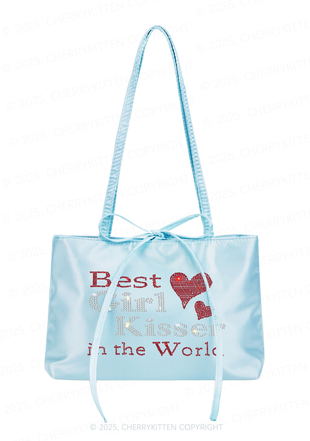 Rhinestone Best Girl Kisser Pride Y2K Satin Bags Cherrykitten