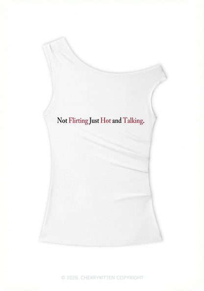 Just Hot And Talking Y2K Off Shoulder Tank Top Cherrykitten