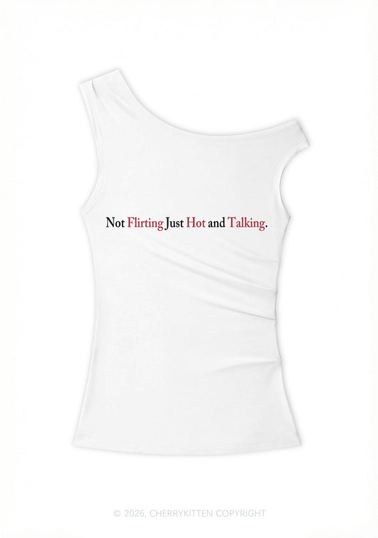 Just Hot And Talking Y2K Off Shoulder Tank Top Cherrykitten