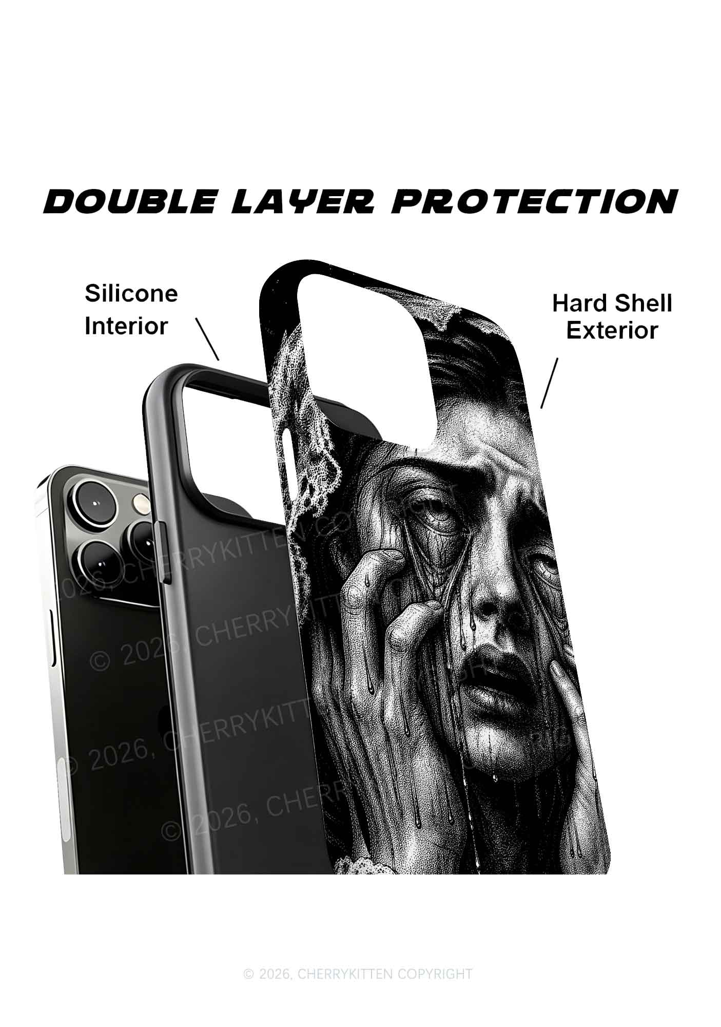 Halloween Veiled Crying Woman Y2K Phone Case Cherrykitten