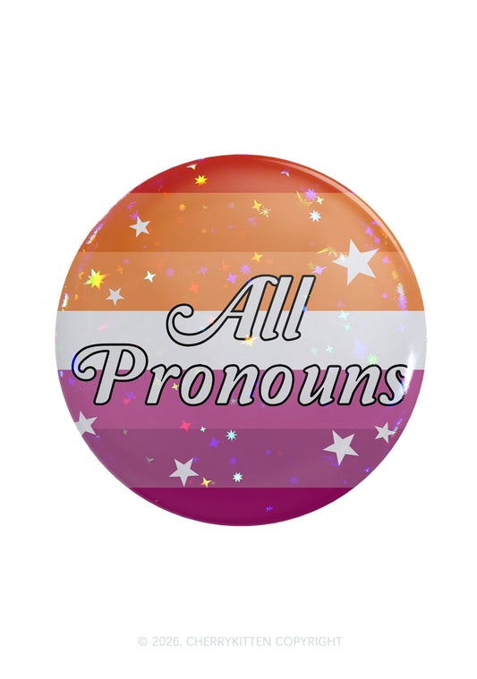 All Pronouns Lesbian Pride 1Pc Y2K Pin Badge Cherrykitten