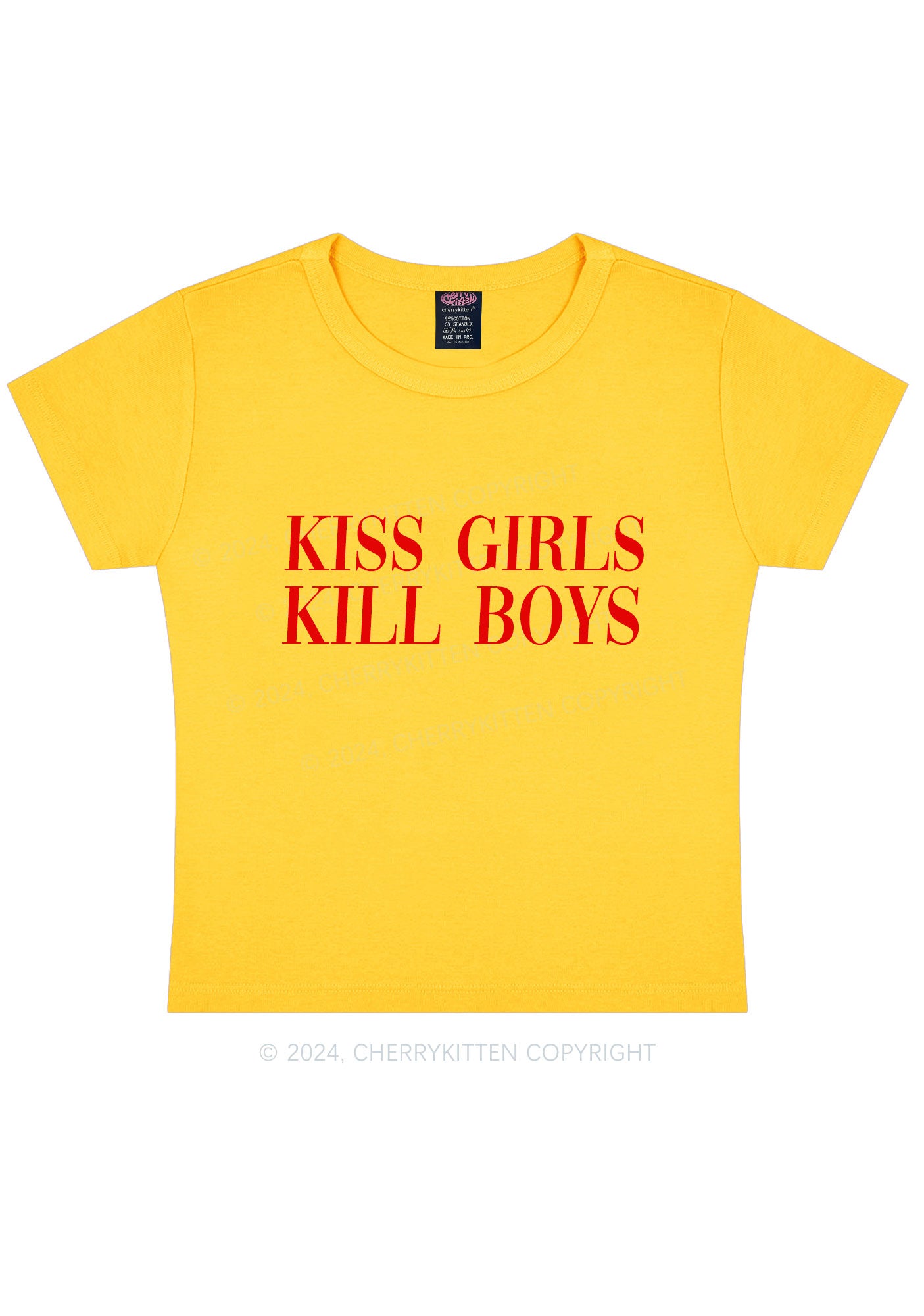 Kiss Girls Y2K Baby Tee Cherrykitten
