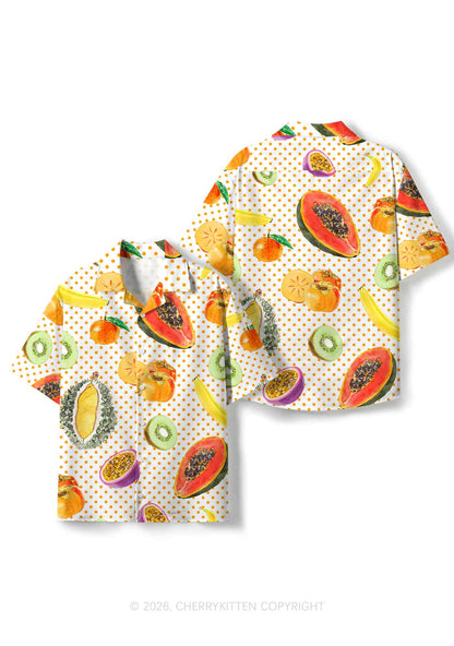 Fruity Dots Pride Y2K Print Hawaiian Shirt Cherrykitten