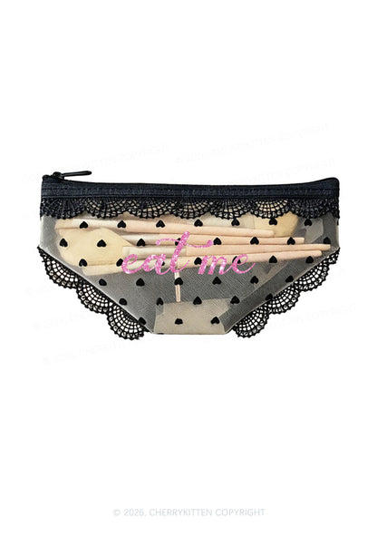 Glitter Eat Me Y2K Briefs Shape Cosmetic Pouch Cherrykitten