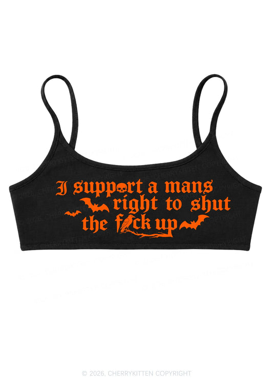 Halloween Gothic Support Mans Right Y2K Super Crop Cami Cherrykitten