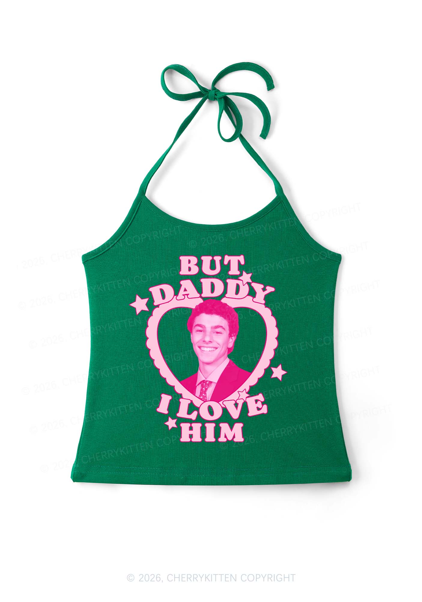 Daddy I Love Him Luigi Y2K Halter Neck Cami Cherrykitten