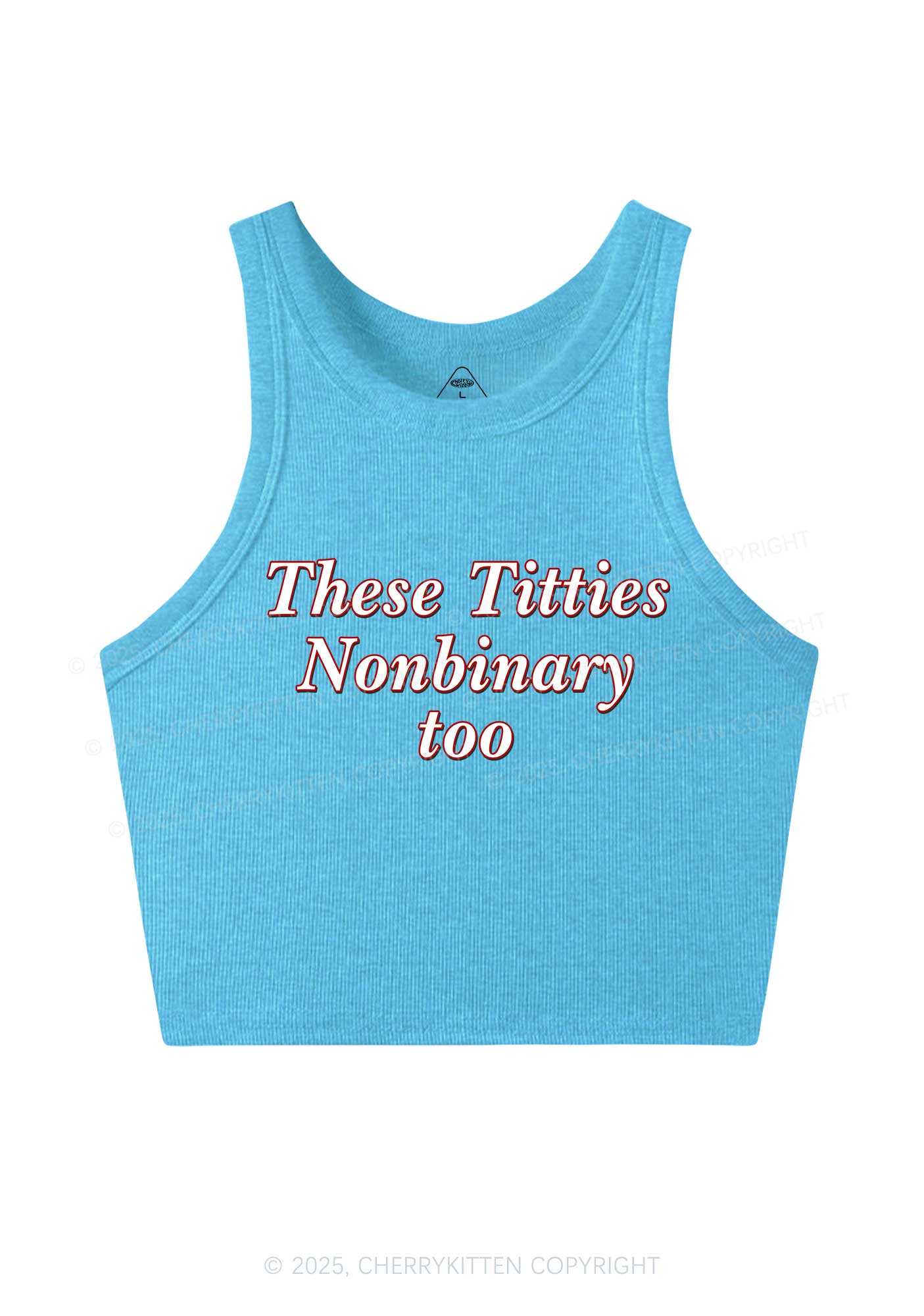Txtties Nonbinary Too Pride Y2K Crop Tank Top Cherrykitten