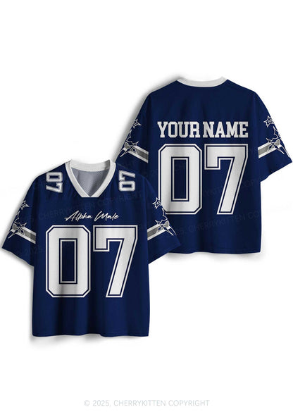 Custom Dark Blue Alpha Male Y2K Mesh Jersey Shirts Cherrykitten