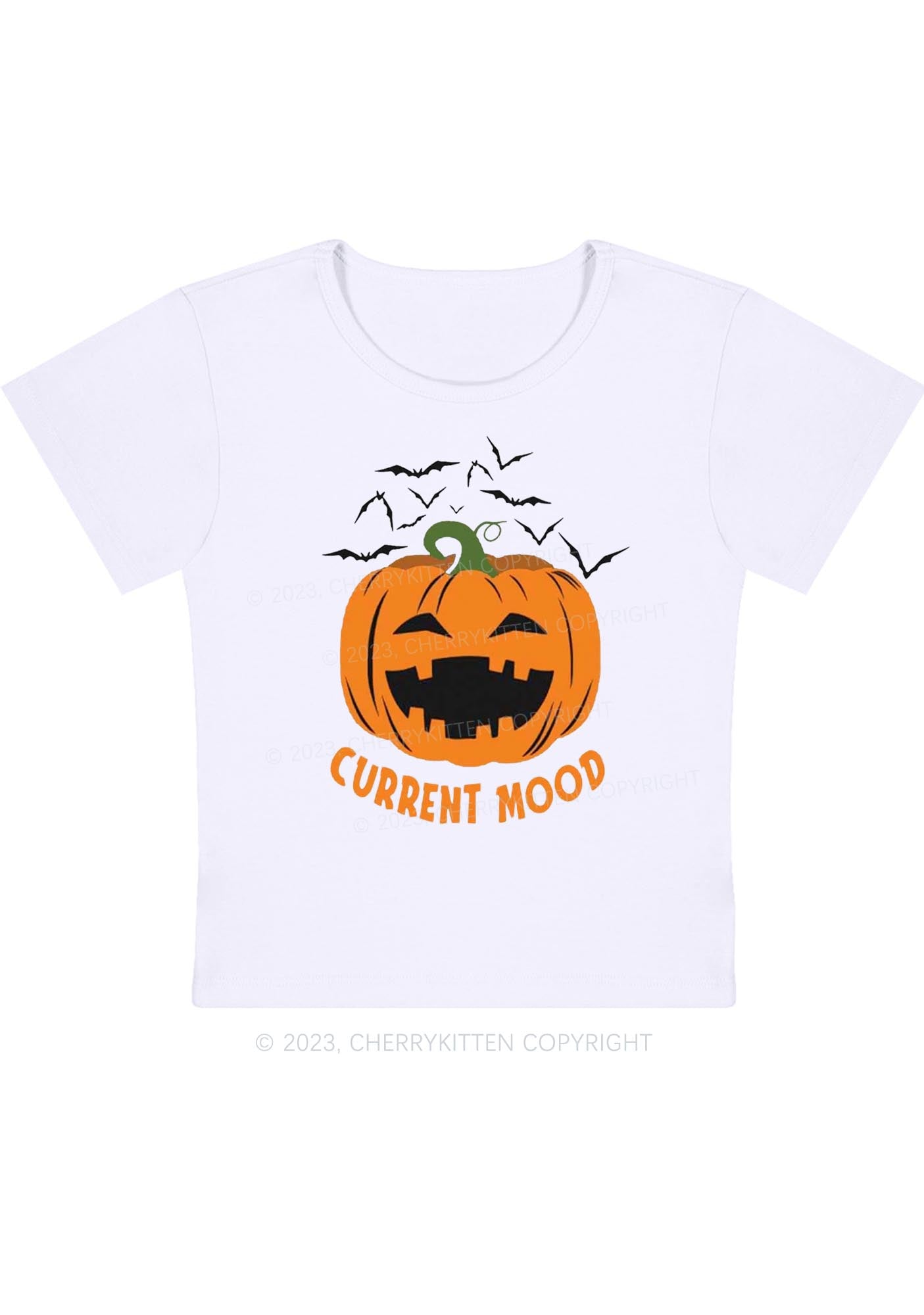 Pumpkin Current Mood Halloween Baby Tee Cherrykitten