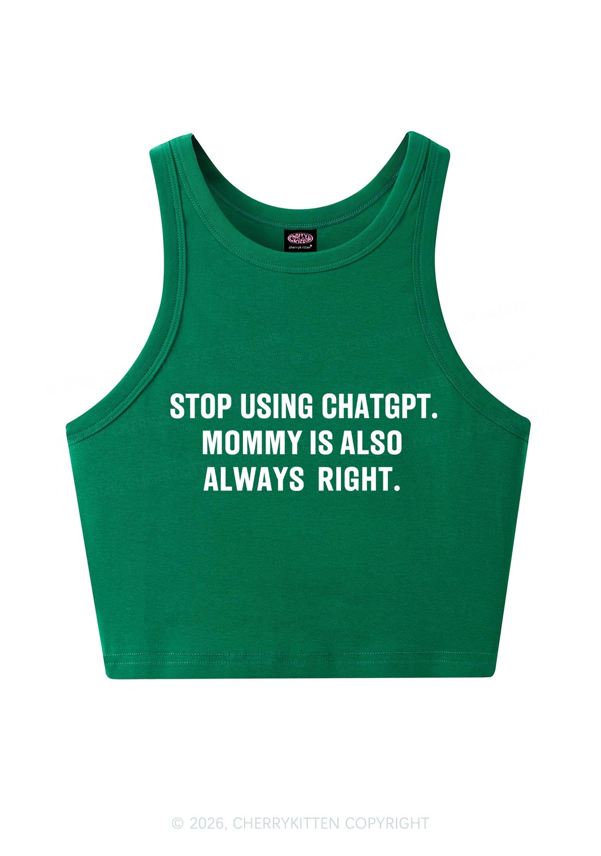 Mommy Also Always Right Y2K Crop Tank Top Cherrykitten