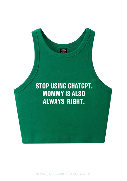 Mommy Also Always Right Y2K Crop Tank Top Cherrykitten