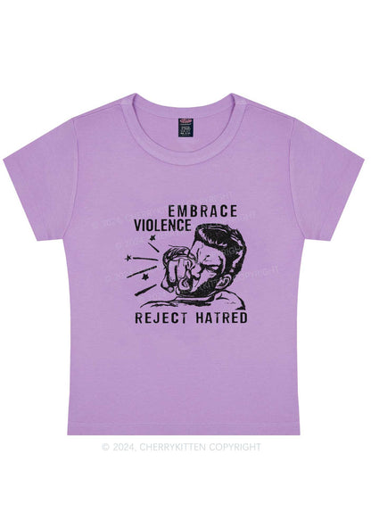 Curvy Embrace Violence Y2K Baby Tee Cherrykitten