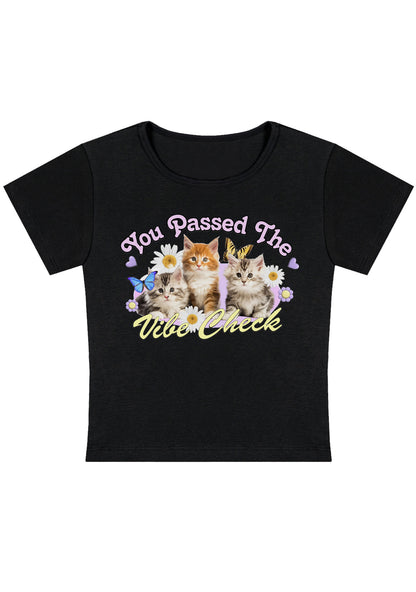 You Passed The Vibe Check Cat Y2K Baby Tee