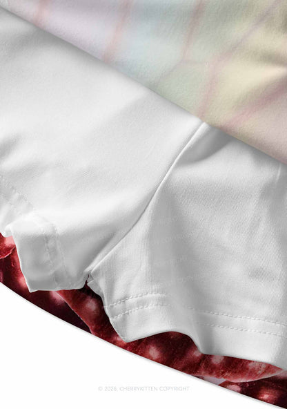Rainbow Butterfly Wing Pride Y2K Print Mini Skirt Cherrykitten