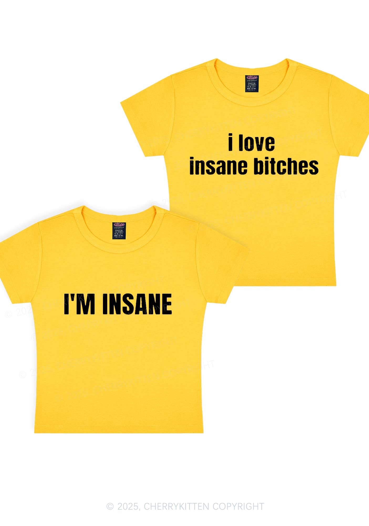 I Love Insane Y2K Valentine's Day Baby Tee Cherrykitten