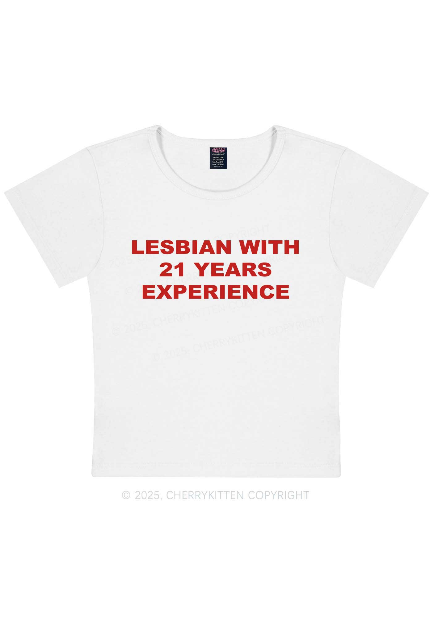 Custom Lesbian Experience Pride Y2K Baby Tee Cherrykitten