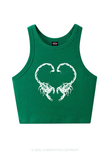 Skull Scorpion Heart Y2K Crop Tank Top Cherrykitten