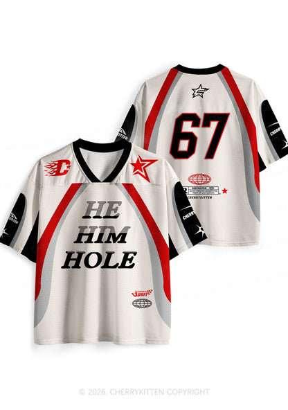 Creamy White He Him Hole Pride Y2K Sport Jersey Shirts Cherrykitten