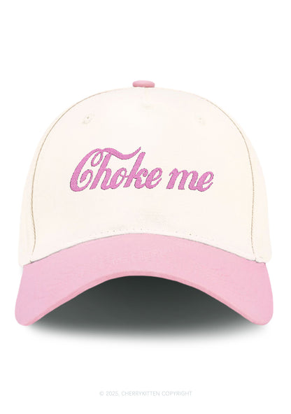 Embroidered Choke Me Y2K Color Block Baseball Cap Cherrykitten